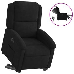 vidaXL Sill&oacute;n el&eacute;ctrico reclinable elevable de terciopelo negro