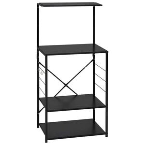 vidaXL Armario para microondas madera ingenier&iacute;a negro 60x39,6x123 cm
