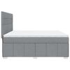 vidaXL Cama box spring con colch&oacute;n tela gris claro 200x200 cm