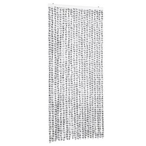 vidaXL Cortina antimoscas chenilla gris claro y gris oscuro 90x200 cm
