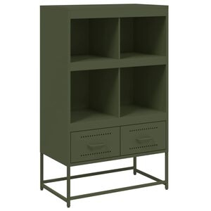vidaXL Aparador de acero verde oliva 68x39x111,5 cm
