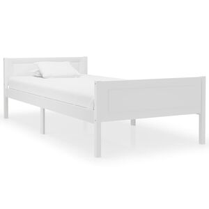 vidaXL Estructura de cama sin colch&oacute;n madera de pino blanco 90x200 cm