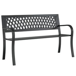 vidaXL Banco de jard&iacute;n acero negro 120 cm