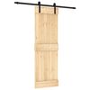 vidaXL Puerta Corredera Natural y negro 70 x 210 cm