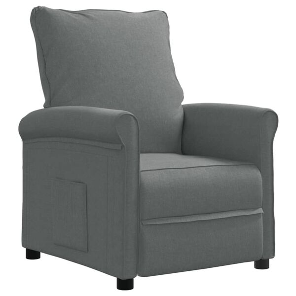 vidaXL Sillón reclinable de tela gris oscuro