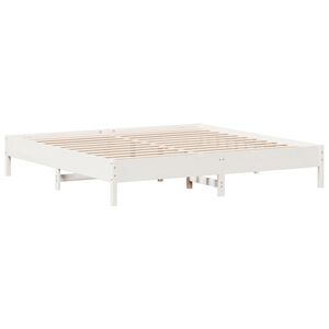 vidaXL Estructura de cama sin colch&oacute;n madera maciza blanca 200x200 cm