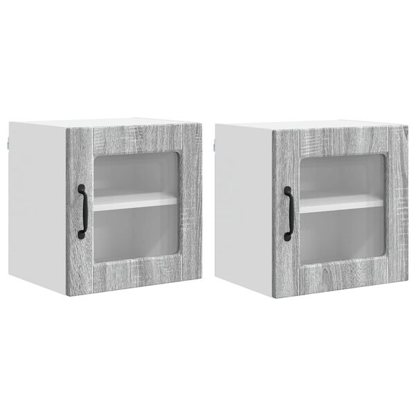 vidaXL Mueble de Cocina con estante 2 pcs Gris Sonoma 40 x 31 x 40 cm