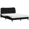 vidaXL Cama con colch&oacute;n Hvar tela negro 140x200 cm