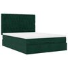vidaXL Estructura de cama otomana con colchones verde oscuro 140x200cm