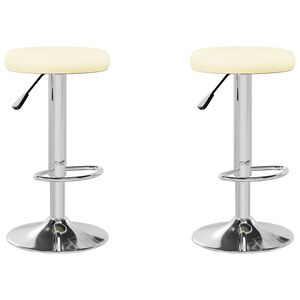 vidaXL Taburetes de cocina 2 unidades cuero sint&eacute;tico color crema