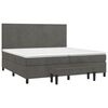 vidaXL Cama box spring con colch&oacute;n terciopelo gris oscuro 200x200 cm