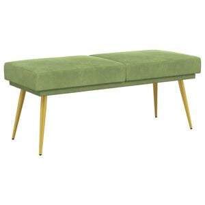 vidaXL Banco de Doble Capa Verde claro 120 x 45 x 46 cm Terciopelo