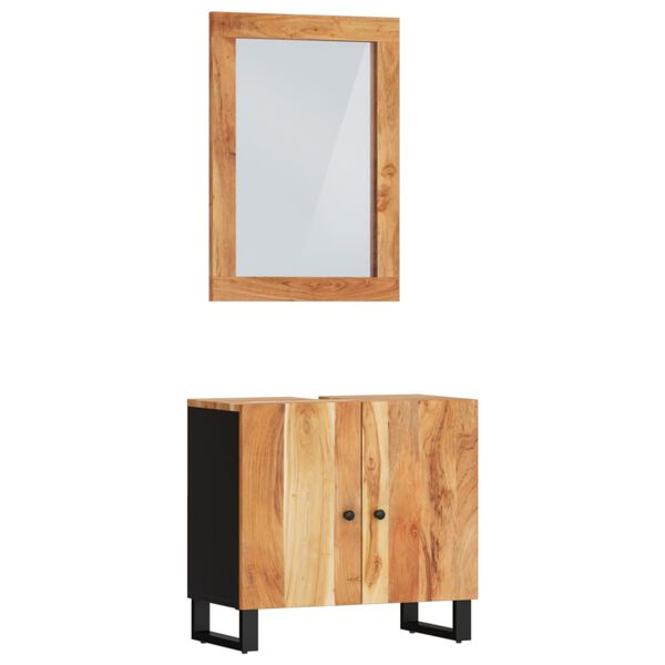 vidaXL Conjunto de muebles de baño 2 piezas madera maciza de acacia