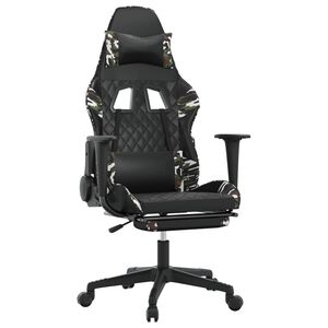 vidaXL Silla gaming con reposapi&eacute;s cuero sint&eacute;tico negro camuflaje