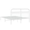 vidaXL Estructura cama sin colch&oacute;n con cabecero metal blanco 160x200cm