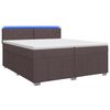 vidaXL Cama box spring con colch&oacute;n Marr&oacute;n Oscuro 200 x 200 cm Tela