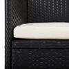 vidaXL Juego de comedor de jard&iacute;n 7 piezas con cojines negro