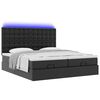 vidaXL Cama otomana colch&oacute;n y LED cuero sint&eacute;tico negro 180x200 cm