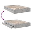 vidaXL Cama con cajones madera ingenier&iacute;a gris hormig&oacute;n 150x200 cm
