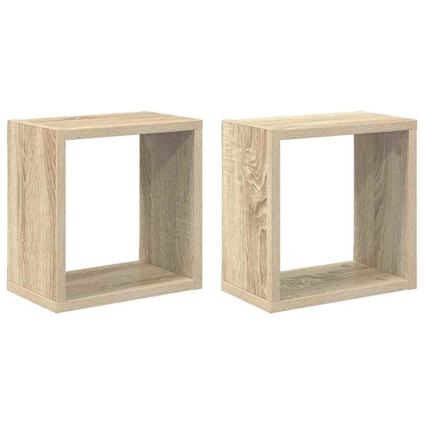 vidaXL Estantes cubo de pared 2 unidades roble Sonoma 26x15x26 cm