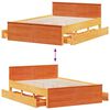 vidaXL Cama con cabecero sin colch&oacute;n madera maciza marr&oacute;n 160x200 cm