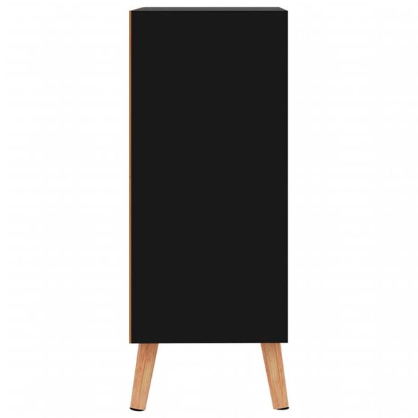 vidaXL Aparador de madera de ingenier&iacute;a negro brillo 60x30x72 cm