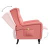 vidaXL Sill&oacute;n de masaje reclinable de terciopelo rosa