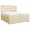 vidaXL Cama box spring con colch&oacute;n tela color crema 200x200 cm