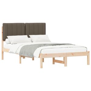 vidaXL Estructura de Cama con Cabecera Tapizada Taup&eacute; 120 x 190 cm