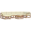 vidaXL Conjunto de sof&aacute;s de exterior con coj&iacute;n 8 pcs Natural y Crema
