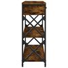 vidaXL Mesa consola madera de ingeniería roble ahumado 75x28x75 cm