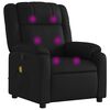 vidaXL Sill&oacute;n reclinable de masaje en piel sint&eacute;tica negra