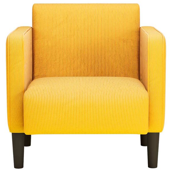 vidaXL Sillón con reposabrazos amarillo claro 54 cm tejido de pana