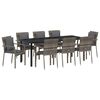 vidaXL Conjunto de Comedor de Jard&iacute;n 9 uds. Gris rat&aacute;n sint&eacute;tico