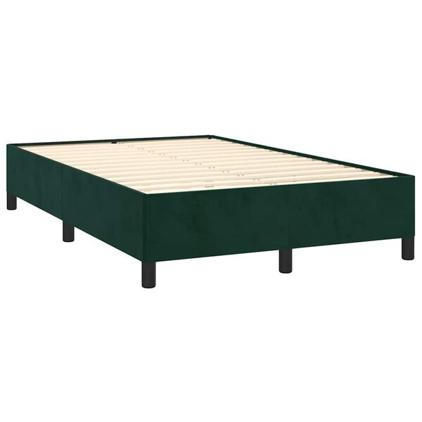 vidaXL Cama box spring con colch&oacute;n terciopelo verde oscuro 120x190 cm
