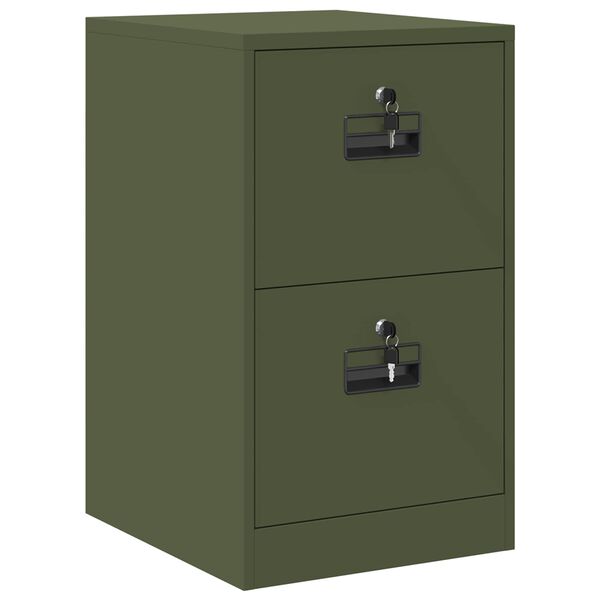 vidaXL Mueble archivador con caj&oacute;n Verde Oliva 44 x 50 x 106.5 cm