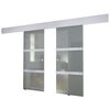 vidaXL Puerta corredera doble de vidrio