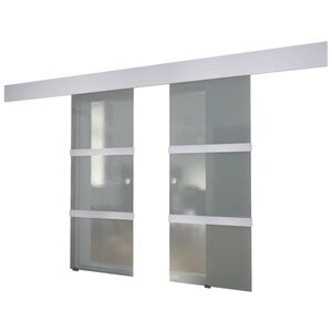 vidaXL Puerta corredera doble de vidrio