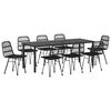 vidaXL Conjunto de Comedor de Jard&iacute;n 9 pcs Negro