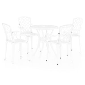 vidaXL Mesa y sillas de bistr&oacute; 5 piezas aluminio fundido blanco