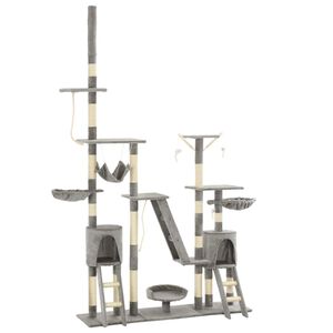 vidaXL Rascador para gatos con poste de sisal 230-250 cm gris