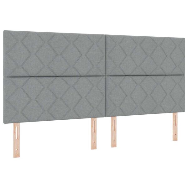 vidaXL Cama tipo Box Spring con colch&oacute;n Gris Claro 200 x 200 cm tela