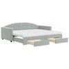 vidaXL Sof&aacute; cama nido con cajones terciopelo gris claro 90x200 cm