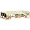 vidaXL Conjunto de sof&aacute;s de exterior 11 uds. Blanco y Crema