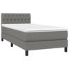 vidaXL Cama box spring con colch&oacute;n tela gris oscuro 100x200 cm