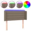 vidaXL Cabecero con LED de tela gris taupe 83x16x78/88 cm