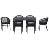 vidaXL Conjunto de Comedor de Jard&iacute;n 7 pcs Negro rat&aacute;n sint&eacute;tico