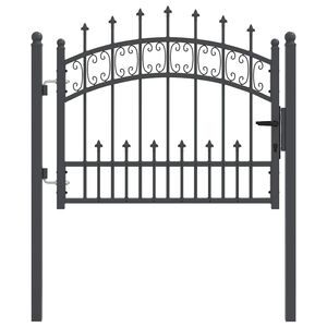 vidaXL Puerta de Cerca con Punta de Lanza KAMPEN 103 x 75 cm Acero