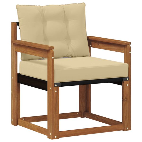 vidaXL Sof&aacute; de exterior Madera maciza de acacia y textileno Natural