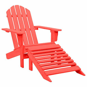 vidaXL Silla jard&iacute;n Adirondack con otomana madera maciza de abeto roja
